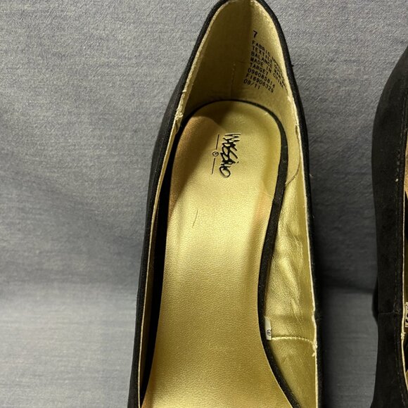 Mossimo Vintage Faux Suede Hidden Platform Pumps Black Size 7 VGUC - Picture 3 of 9